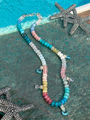 Candy Necklace - knotted rainbow gemstones and briolettes