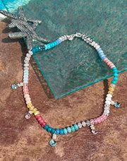 Candy Necklace - knotted rainbow gemstones and briolettes