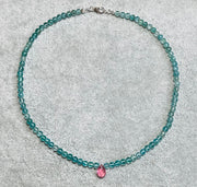 Semiprecious gemstone chokers with gemstone briolettes