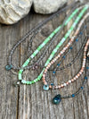 Semiprecious gemstone chokers with gemstone briolettes