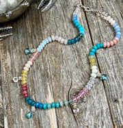 Candy Necklace - knotted rainbow gemstones and briolettes