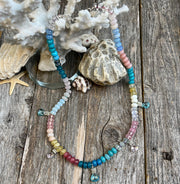 Candy Necklace - knotted rainbow gemstones and briolettes