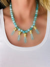 Aqua blue agate and chaledony gemstone necklace