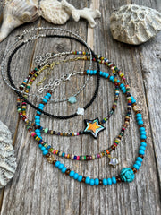Gemstones and charms - 16-19" layering necklaces