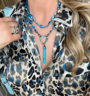 Mystic aqua blue moonstone gemstone bezel with pave diamond and turquoise pendant