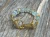 Aquamarine gemstone and diamond hand-knotted bracelet