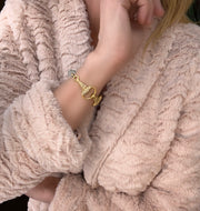Aquamarine gemstone and diamond hand-knotted bracelet